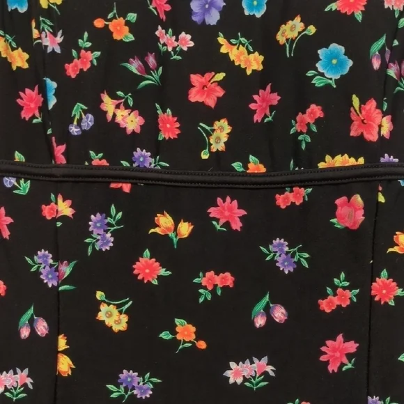 St. John's Bay black floral camisole one piece tank swim suit - Picture 3 of 8